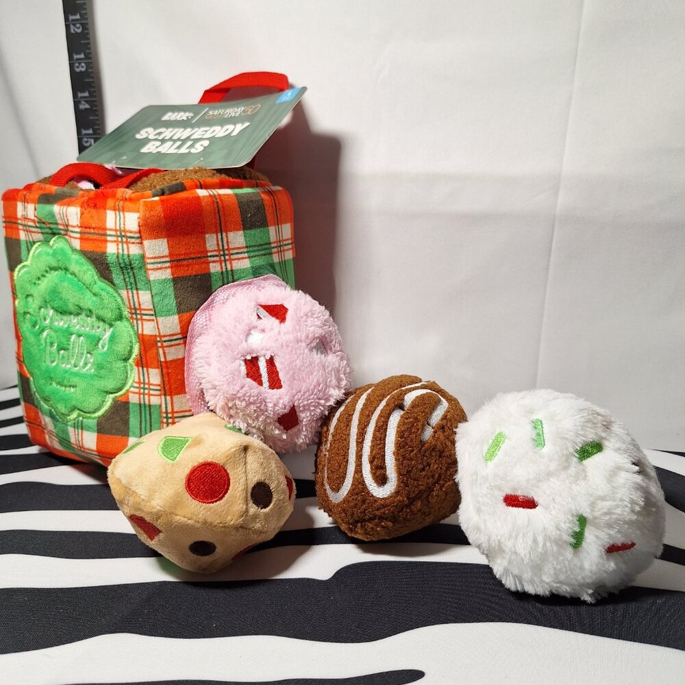 NWT Bark Sat Night Live 50 Schweddy Balls Dog Toy L & Duck in a Box Dog Toy M-L - Picture 3 of 16